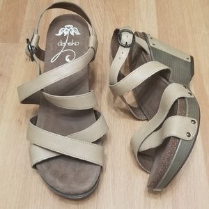 Dansko Studded Wedge Double Strap Sandals